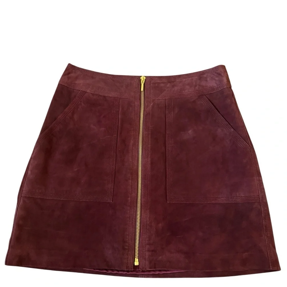 Trina Turk Leather/Suede Mini Harvest Skirt Size 00